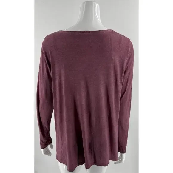Dantelle Mauve Purple Womens Tunic Top Size XL Asymmetrical Hem Lace Embellished - Picture 4 of 6